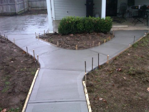 Concrete sidewalk