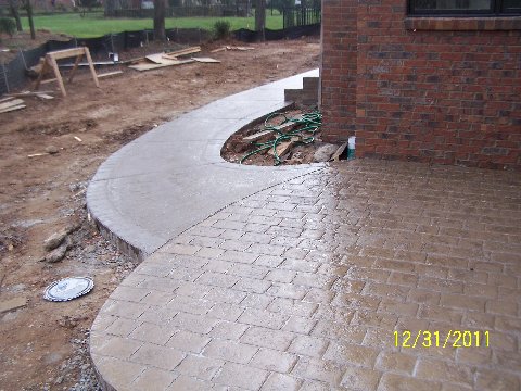 stamped concrete sidewalk