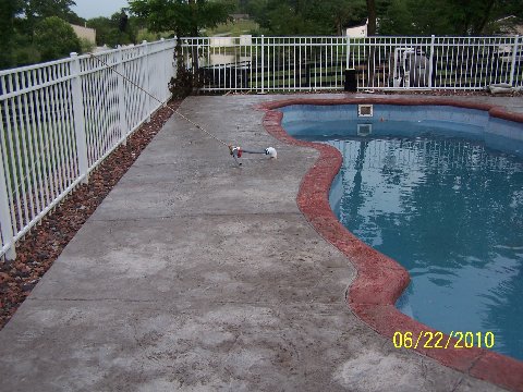 concrete around pool 