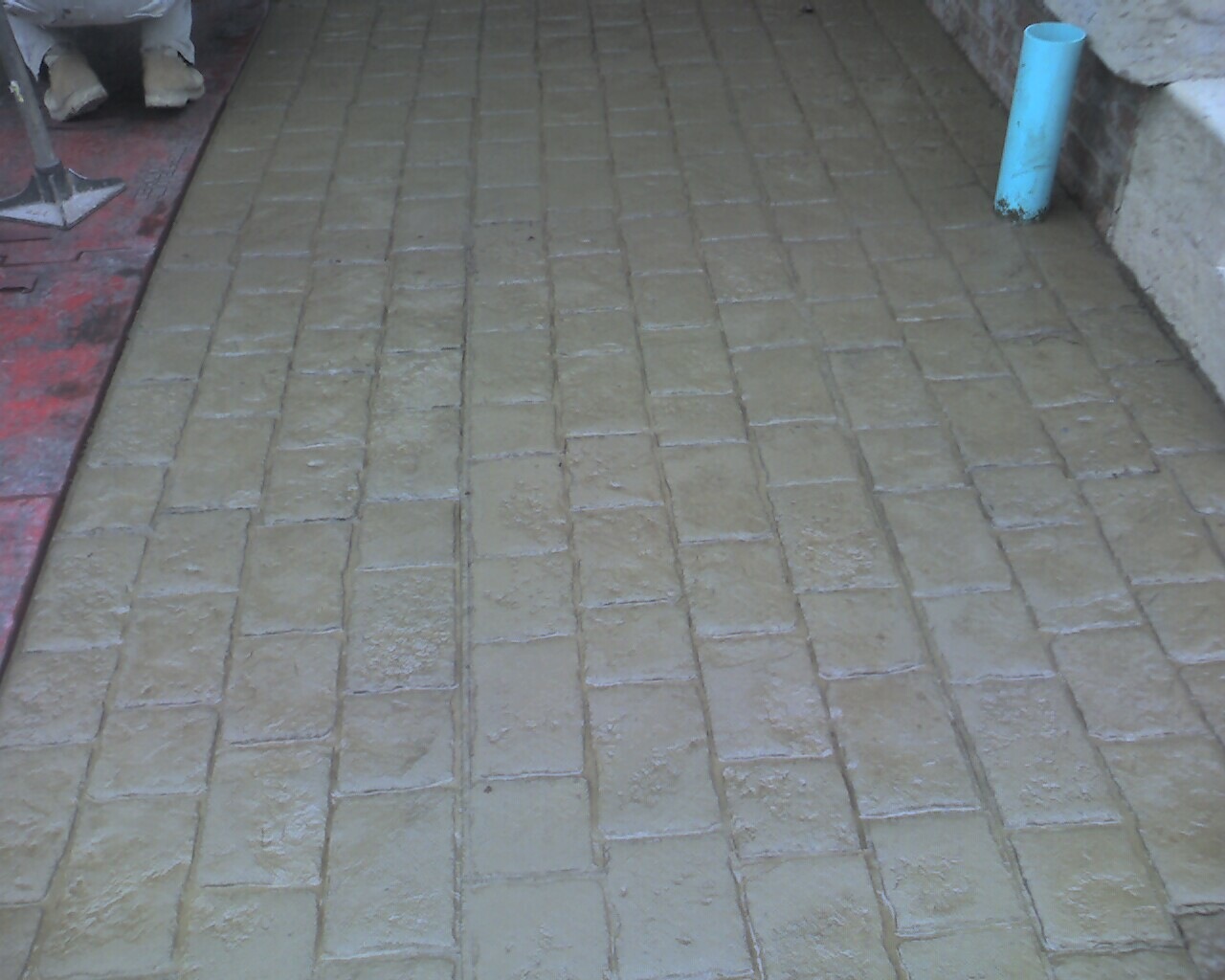 concrete stained and stamped patio
